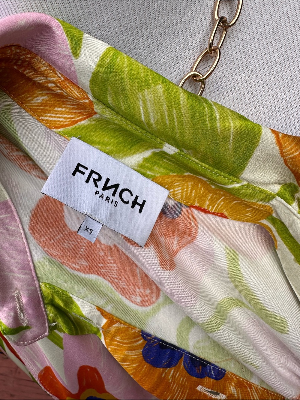 FRNCH Paige Button Front Dress Spicy Garden Creme - Picture 6 of 7